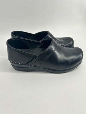 Dansko Professional Black Leather Comfort Clogs Size 39